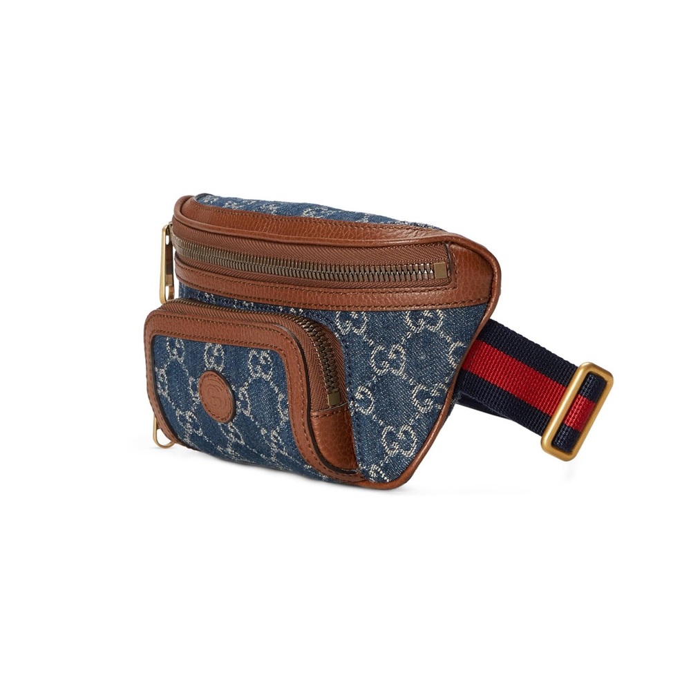 Gucci Ophidia GG Monogram Denim Belt Bum Crossbody Bag